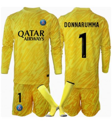 Paris Saint-Germain Gianluigi Donnarumma #1 Brankář Alternativní dres komplet pro Děti 2024-25 Dlouhým Rukávem (+ Krátké kalhoty)